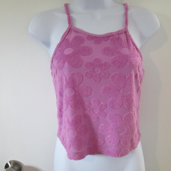 Miken Juniors' Cropped Velour Tank Top Cover-Up NWT Sz XS - Picture 3 of 8